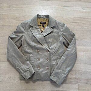 Danier grey leather jacket with floral lining women’s  #leatherjacket